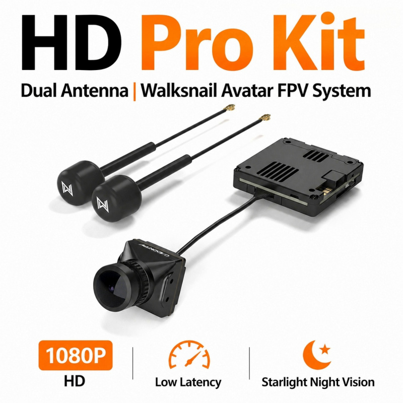 Walksnail Avatar Hd Pro Kit - Walksnail Avatar HD Proキット デュアルアンテナ デジタルナイトビジョンFPVカメラVTXセット